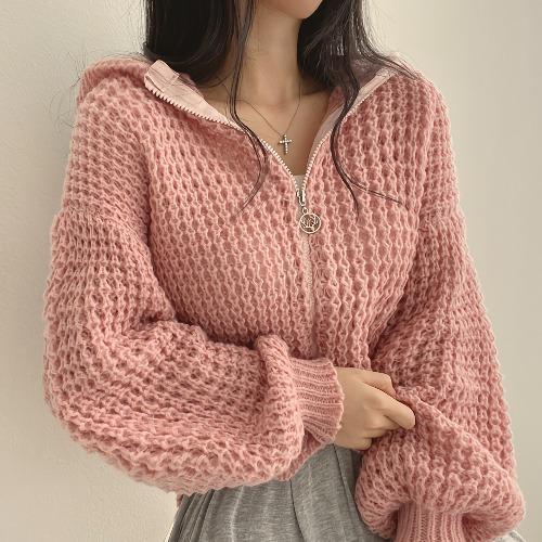 Veste Pull Court à Capuche Femme